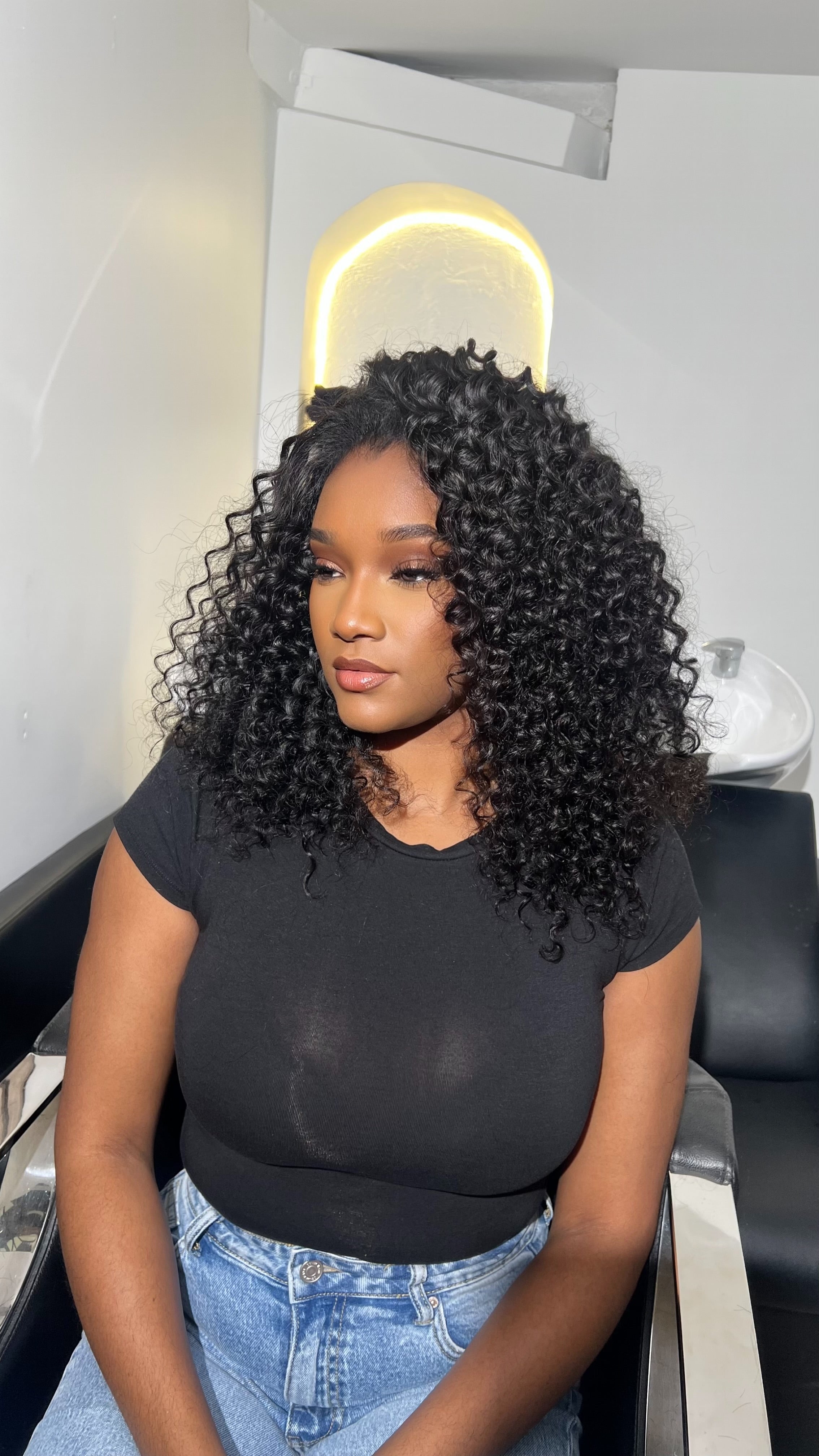 Wig flip over deep curl